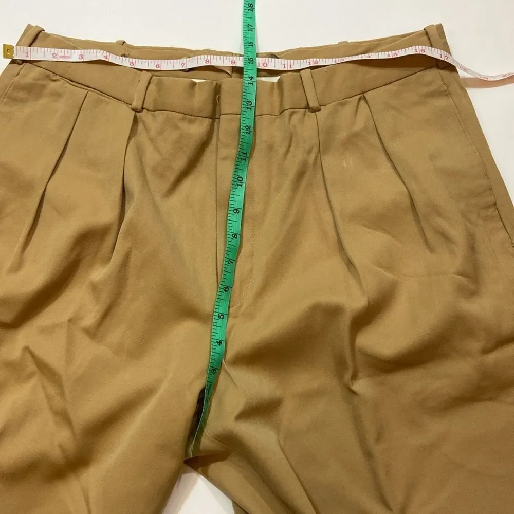 VTG,Elite Iandes End Men's Tan Pants Size 36 R Made In Mexico 💯 Wool Dry Clean